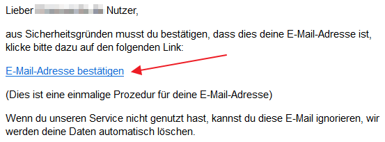 E-Mail-Bestätigung Double-Opt-In