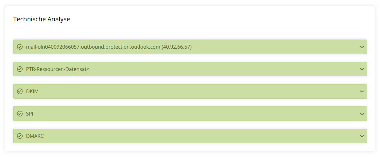 EmailChecky Technik-Analyse Ergebnis 