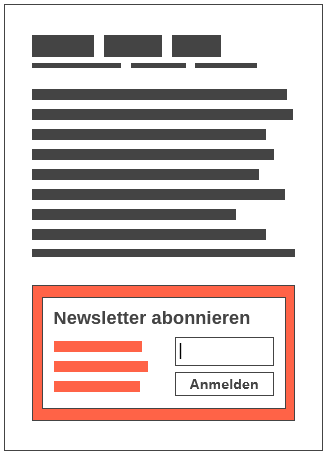 Newsletter-Anmeldung nach Artikel